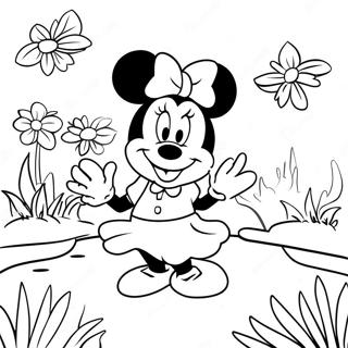 Minnie Mouse En Un Jardin De Flores Para Colorear 3571 1968