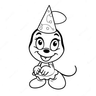 Minnie Mouse Usando Un Sombrero De Fiesta Para Colorear 3573 2402