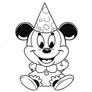Minnie Mouse Usando Un Sombrero De Fiesta Para Colorear 3573 2404