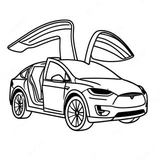 Pagina Para Colorear De Tesla Modelo X Suv Familiar 35791-7821