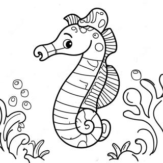 Pagina Para Colorear De Un Caballito De Mar Jugueton Con Coral 36140 7908