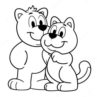 Página Para Colorear De Garfield Con Odie Páginas Para Colorear