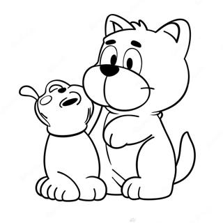 Página Para Colorear De Garfield Con Odie Páginas Para Colorear