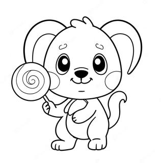 Pagina Para Colorear De Animal Bonito Sosteniendo Un Lollipop 36326-7944