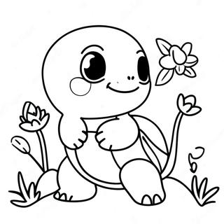 Colorear Squirtle Feliz Con Flores 36599-7998