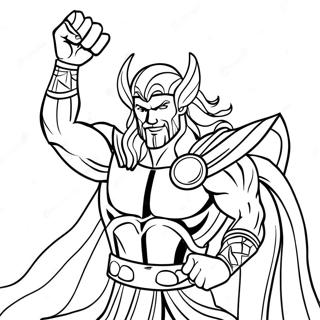 Pagina Para Colorear De Thor Con Martillo De Rayos 36883-8055