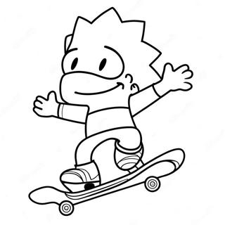 Bart Simpson Patinando Sobre Una Tabla Para Colorear 37651-8213