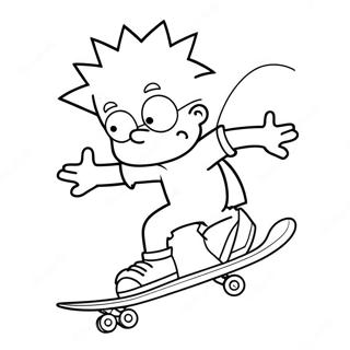 Bart Simpson Patinando Sobre Una Tabla Para Colorear 37651-8215