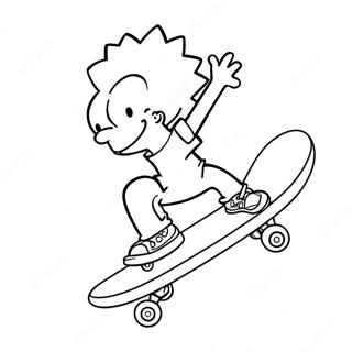 Bart Simpson Patinando Sobre Una Tabla Para Colorear 37651-8216