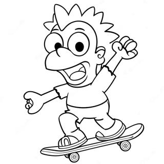 Bart Simpson Con Una Tabla De Patinaje Para Colorear 37652-8218