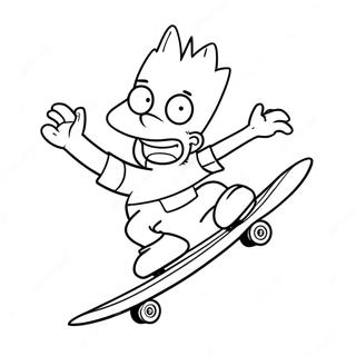 Bart Simpson Con Una Tabla De Patinaje Para Colorear 37652-8219