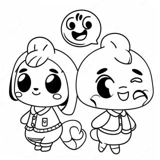 Personajes Felices De Animal Crossing Pagina Para Colorear 37834-8262