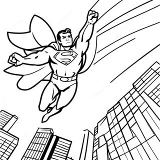 Superman Volando Alto Pagina Para Colorear 37922-8275