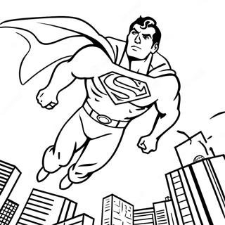 Superman Volando Alto Pagina Para Colorear 37922-8276