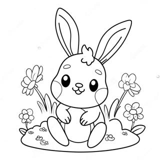 Pagina Para Colorear De Un Lindo Conejo De Pascua 379-82