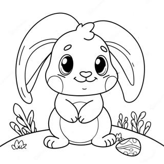 Pagina Para Colorear De Un Lindo Conejo De Pascua 379-84