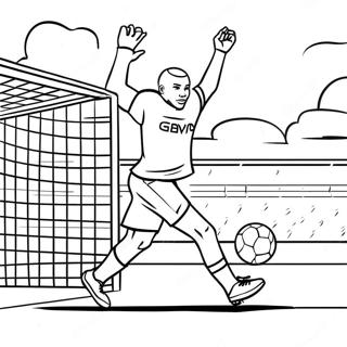 Kylian Mbappe Marcando Un Penalti Para Colorear 38185 8347