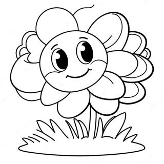 Pagina Para Colorear De Margarita De Dibujos Animados Linda 38552-8418