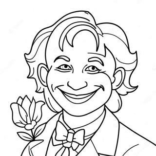 Pagina Para Colorear De Joker Sonriendo Con Una Flor 38925-8494