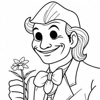 Pagina Para Colorear De Joker Sonriendo Con Una Flor 38925-8495