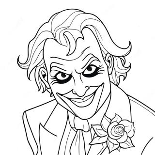 Pagina Para Colorear De Joker Sonriendo Con Una Flor 38925-8496