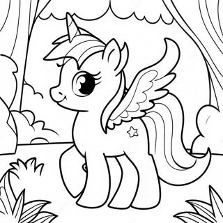 Dibujo Para Colorear De Twilight Sparkle En Un Bosque Magico 39286-8576