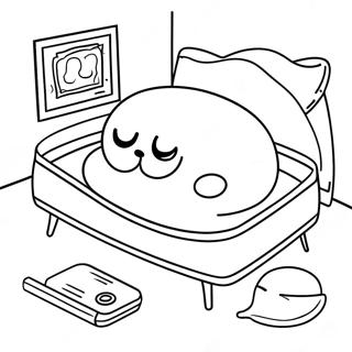 Gudetama Perezoso En La Cama Pagina Para Colorear 39371-8597