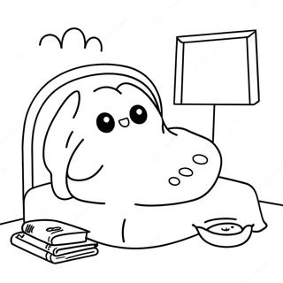 Gudetama Perezoso En La Cama Pagina Para Colorear 39371-8599