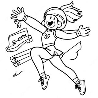 Pagina Para Colorear De Acrobacia Dinamica De Animadoras 40004-8741