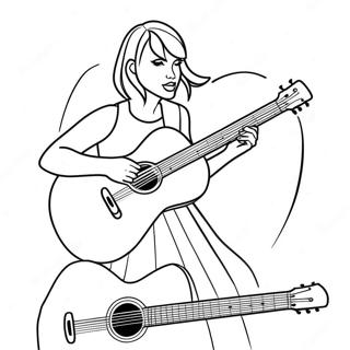 Pagina Para Colorear De Taylor Swift Con Guitarra 4108-1389