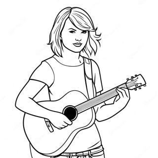 Pagina Para Colorear De Taylor Swift Con Guitarra 4108-1390