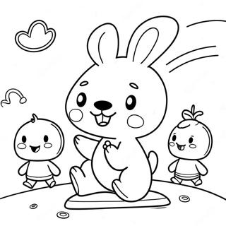 Pochacco Jugando Con Amigos Pagina Para Colorear 41351-9036