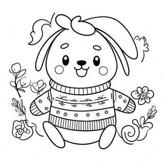 Pochacco En Un Sueter Acogedor Pagina Para Colorear 41352-9038