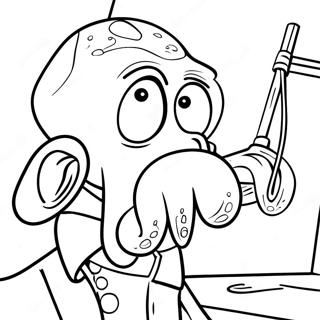 Pagina Para Colorear De Squidward Luciendo Molesto 41451-9070