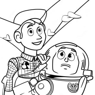 Pagina Para Colorear De Woody Y Buzz Lightyear En Una Aventura 41911-9156