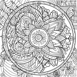 Pagina Para Colorear De Mandala De Mosaico Detallado 42367-9272