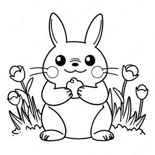 Pagina Para Colorear De Totoro Sosteniendo Flores 43815 9591