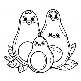 Feliz Familia De Aguacates Pagina Para Colorear 44257-9680