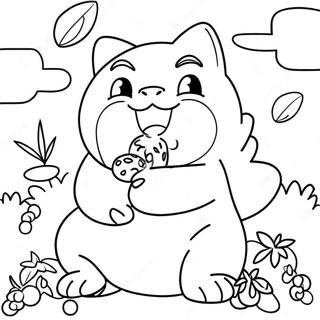 Snorlax Comiendo Bayas Pagina Para Colorear 44350-9700
