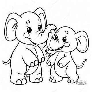 Feliz Elefante Y Piggie Pagina Para Colorear 44446-9716