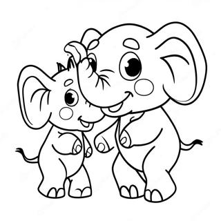 Elefante Jugueton Y Piggie Pagina Para Colorear 44447-9717