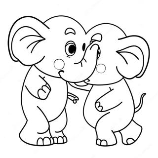 Elefante Jugueton Y Piggie Pagina Para Colorear 44447-9718