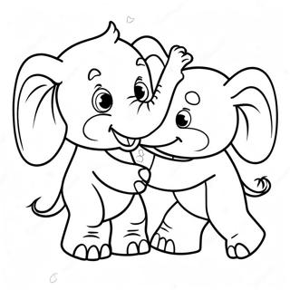 Elefante Jugueton Y Piggie Pagina Para Colorear 44447 9719