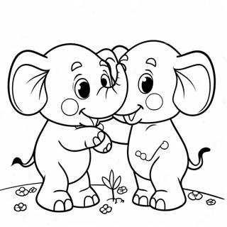 Elefante Jugueton Y Piggie Pagina Para Colorear 44447 9720