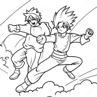 Pagina Para Colorear De Escena De Accion Dinamica Manga 44614-9758