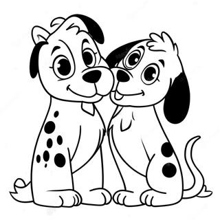 Pongo Y Perdita Enamorados Pagina Para Colorear 45061-9861