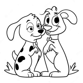 Pongo Y Perdita Enamorados Pagina Para Colorear 45061-9863