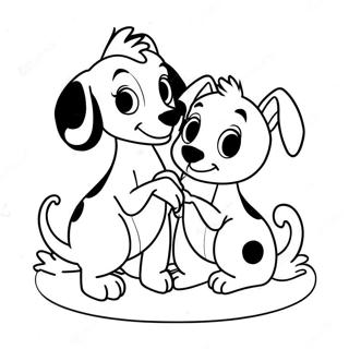 Pongo Y Perdita Enamorados Pagina Para Colorear 45061-9864