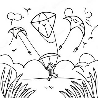 Pagina Para Colorear De Un Dia Soleado Con Cometas 45320-9930