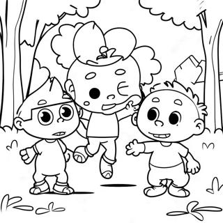 Pagina Para Colorear De Los Personajes De Rugrats Jugando En El Parque 45490-9956